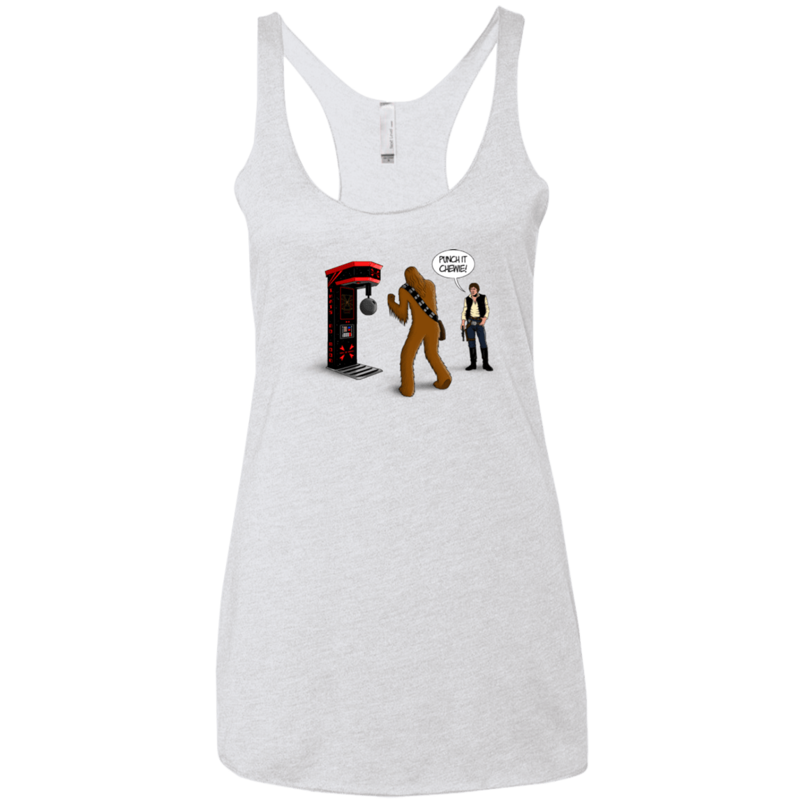 T-Shirts Heather White / X-Small Punch It Chewie Women's Triblend Racerback Tank