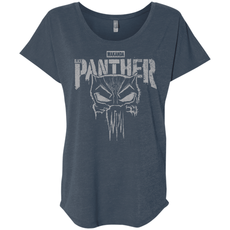 T-Shirts Indigo / X-Small Punish Enemies Of Wakanda Triblend Dolman Sleeve