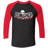 T-Shirts Vintage Black/Vintage Red / X-Small Punisher Men's Triblend 3/4 Sleeve