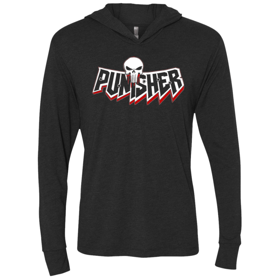 T-Shirts Vintage Black / X-Small Punisher Triblend Long Sleeve Hoodie Tee