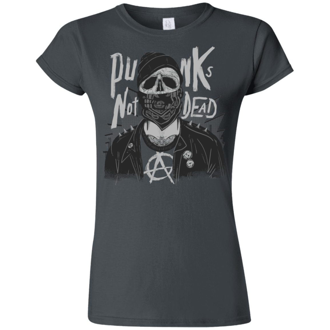 T-Shirts Charcoal / S PUNK SKULL Junior Slimmer-Fit T-Shirt