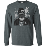 T-Shirts Dark Heather / S PUNK SKULL Men's Long Sleeve T-Shirt