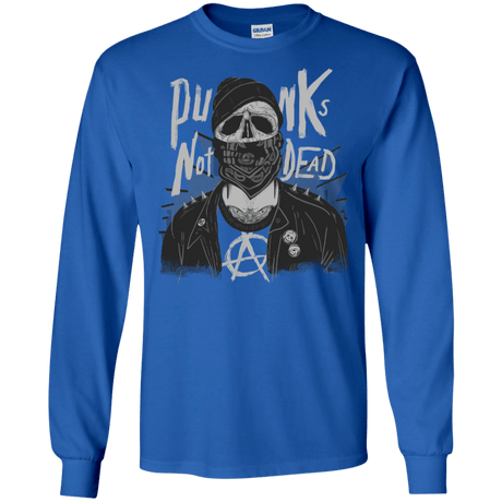 T-Shirts Royal / S PUNK SKULL Men's Long Sleeve T-Shirt