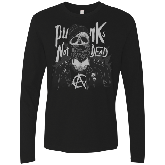T-Shirts Black / S PUNK SKULL Men's Premium Long Sleeve
