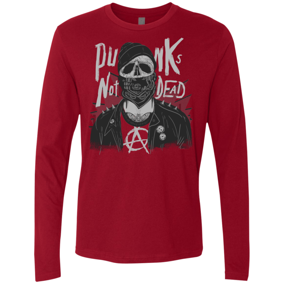 T-Shirts Cardinal / S PUNK SKULL Men's Premium Long Sleeve