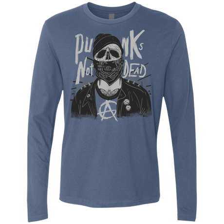 T-Shirts Indigo / S PUNK SKULL Men's Premium Long Sleeve