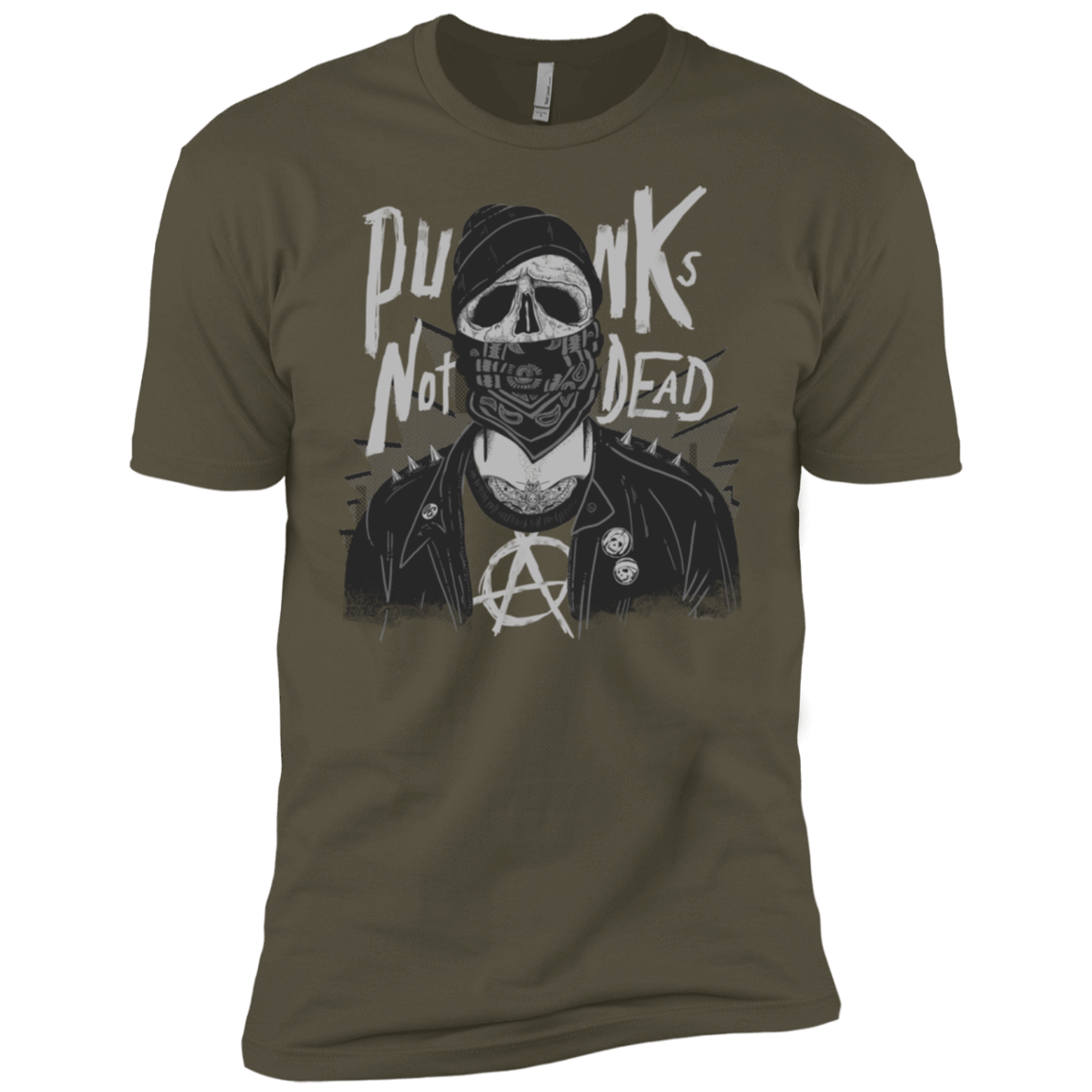 T-Shirts Military Green / X-Small PUNK SKULL Men's Premium T-Shirt