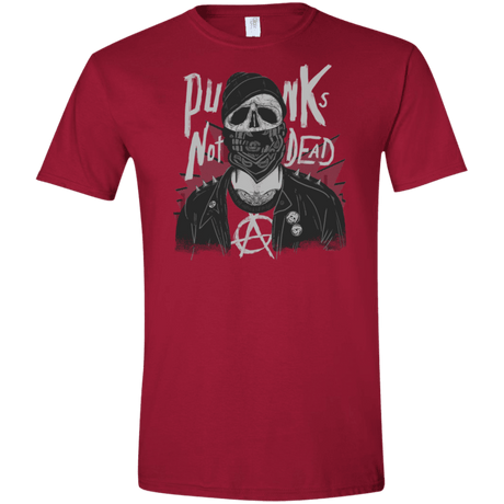 T-Shirts Cardinal Red / S PUNK SKULL Men's Semi-Fitted Softstyle