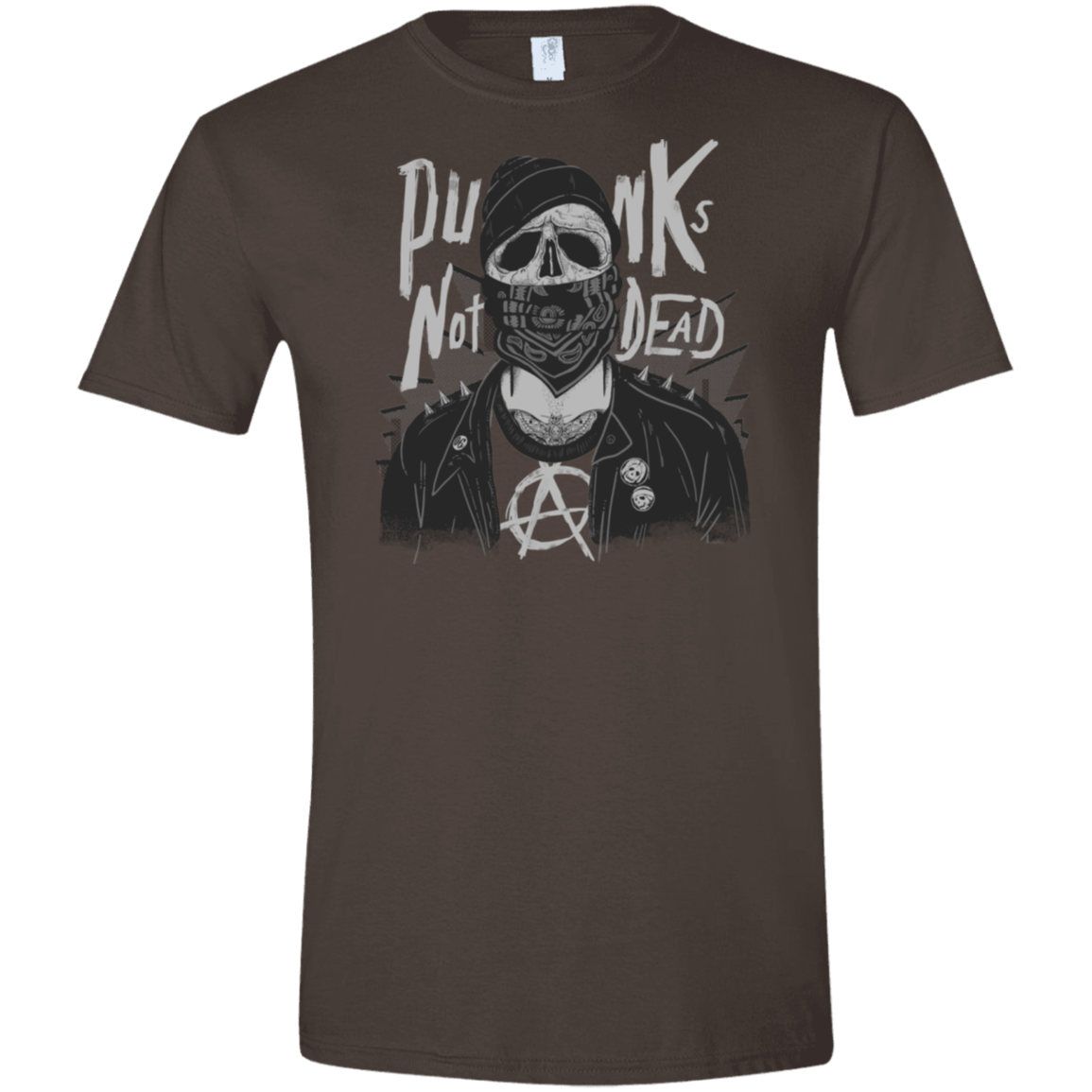T-Shirts Dark Chocolate / S PUNK SKULL Men's Semi-Fitted Softstyle