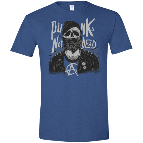 T-Shirts Heather Royal / X-Small PUNK SKULL Men's Semi-Fitted Softstyle