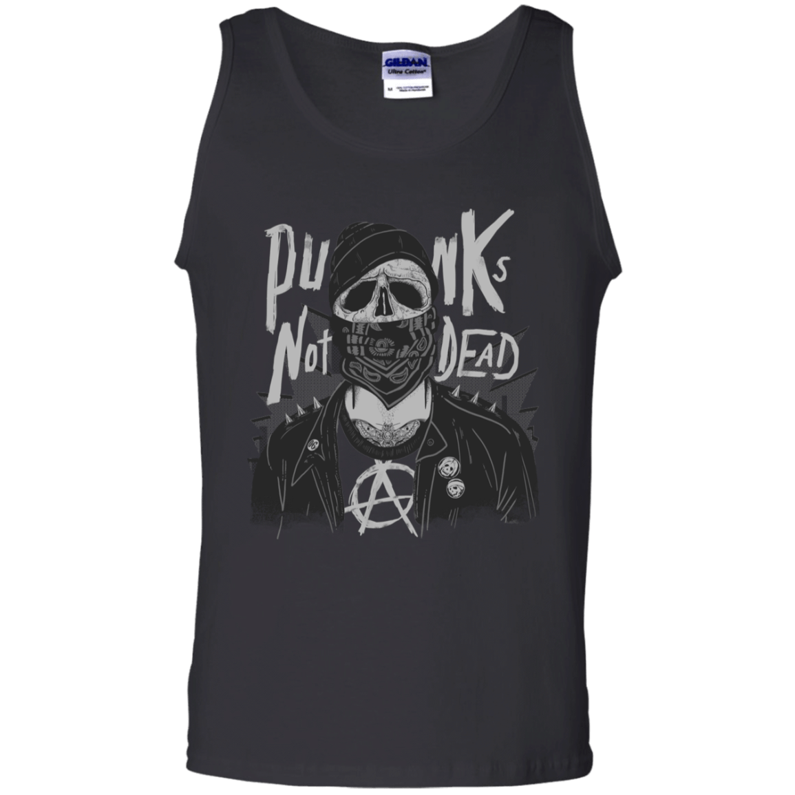 T-Shirts Black / S PUNK SKULL Men's Tank Top