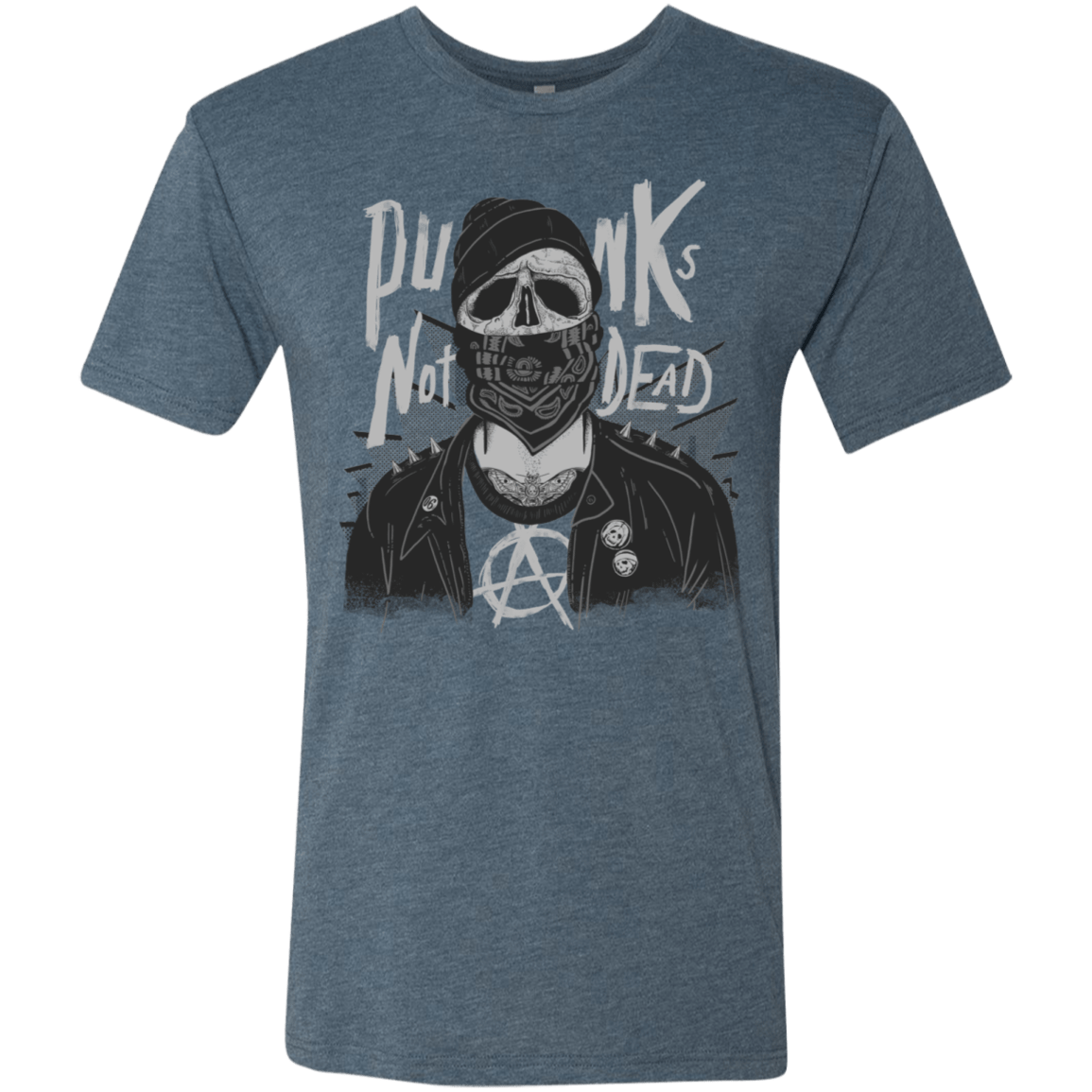 T-Shirts Indigo / S PUNK SKULL Men's Triblend T-Shirt