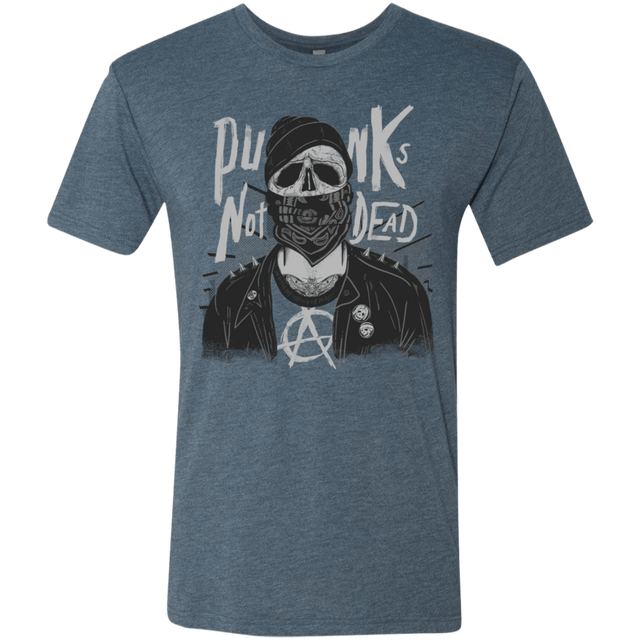 T-Shirts Indigo / S PUNK SKULL Men's Triblend T-Shirt