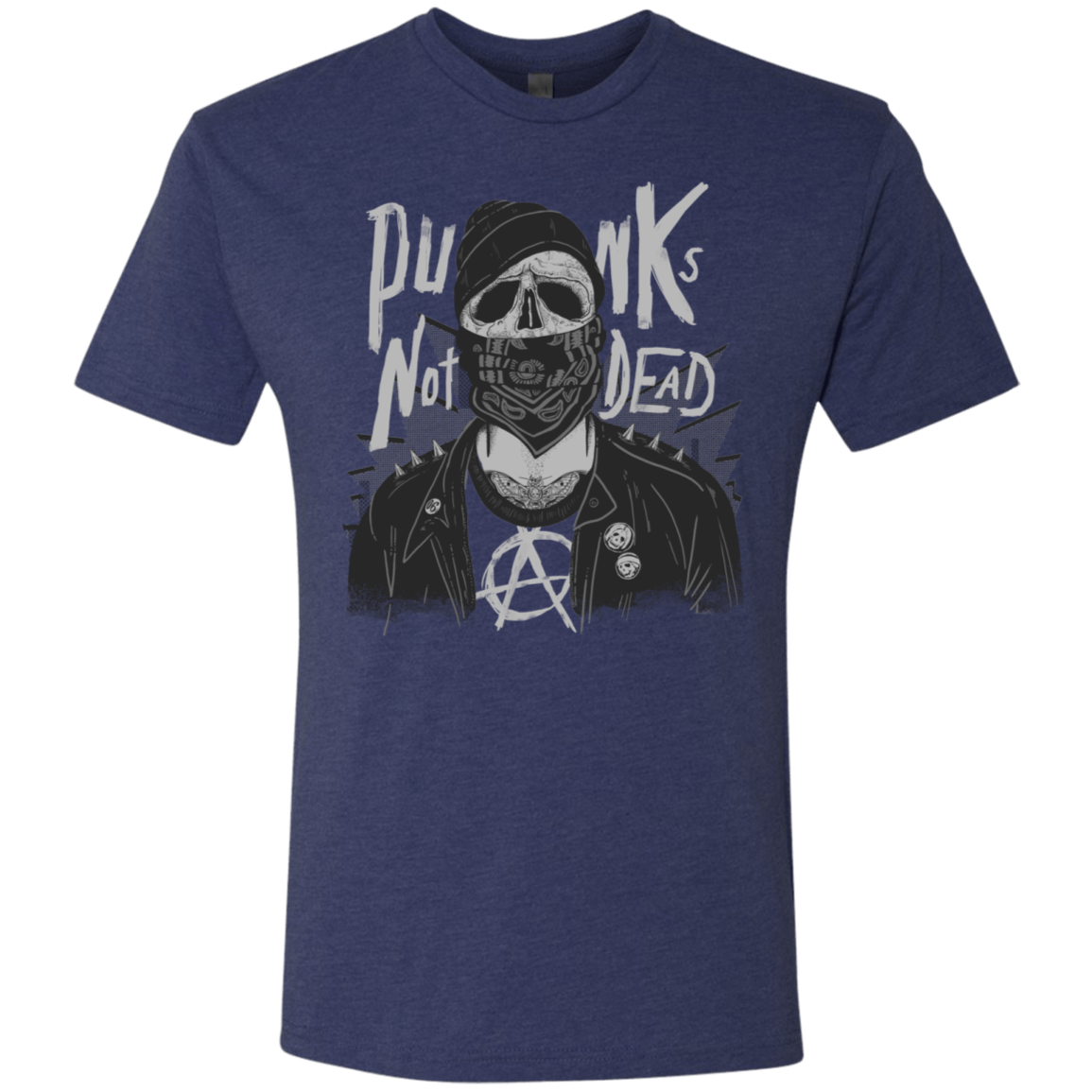 T-Shirts Vintage Navy / S PUNK SKULL Men's Triblend T-Shirt