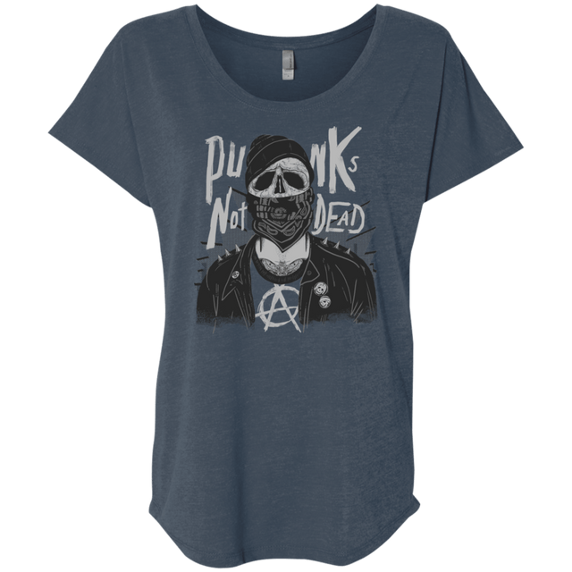 T-Shirts Indigo / X-Small PUNK SKULL Triblend Dolman Sleeve