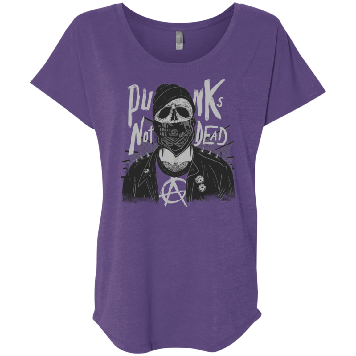 T-Shirts Purple Rush / X-Small PUNK SKULL Triblend Dolman Sleeve