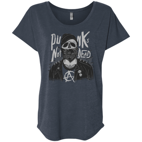 T-Shirts Vintage Navy / X-Small PUNK SKULL Triblend Dolman Sleeve