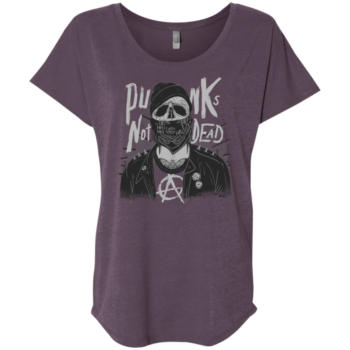 T-Shirts Vintage Purple / X-Small PUNK SKULL Triblend Dolman Sleeve