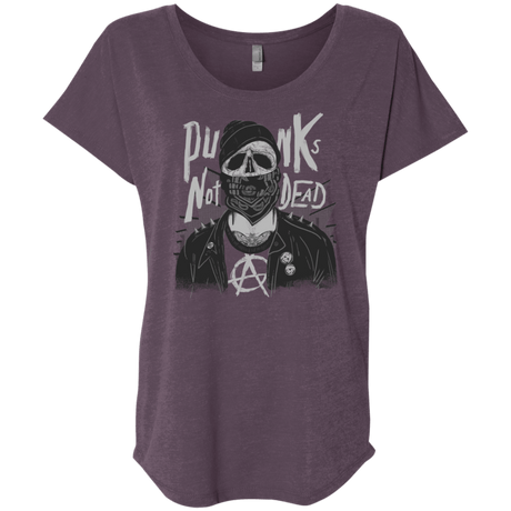 T-Shirts Vintage Purple / X-Small PUNK SKULL Triblend Dolman Sleeve