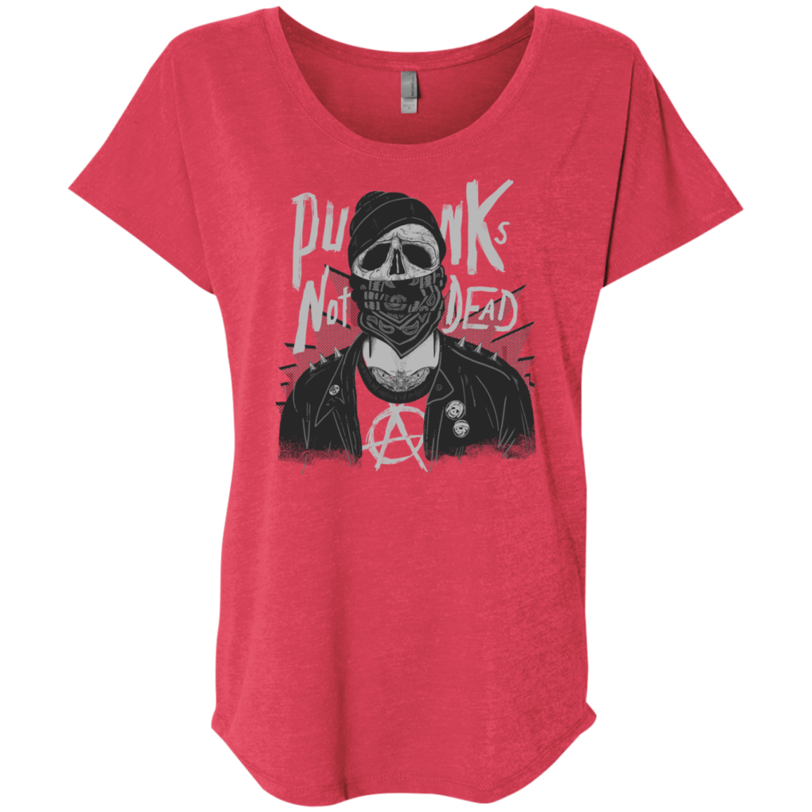 T-Shirts Vintage Red / X-Small PUNK SKULL Triblend Dolman Sleeve