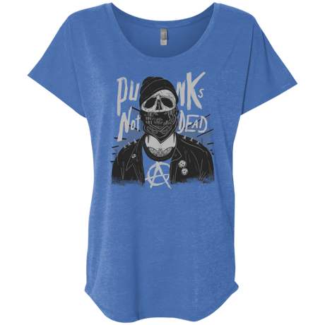 T-Shirts Vintage Royal / X-Small PUNK SKULL Triblend Dolman Sleeve