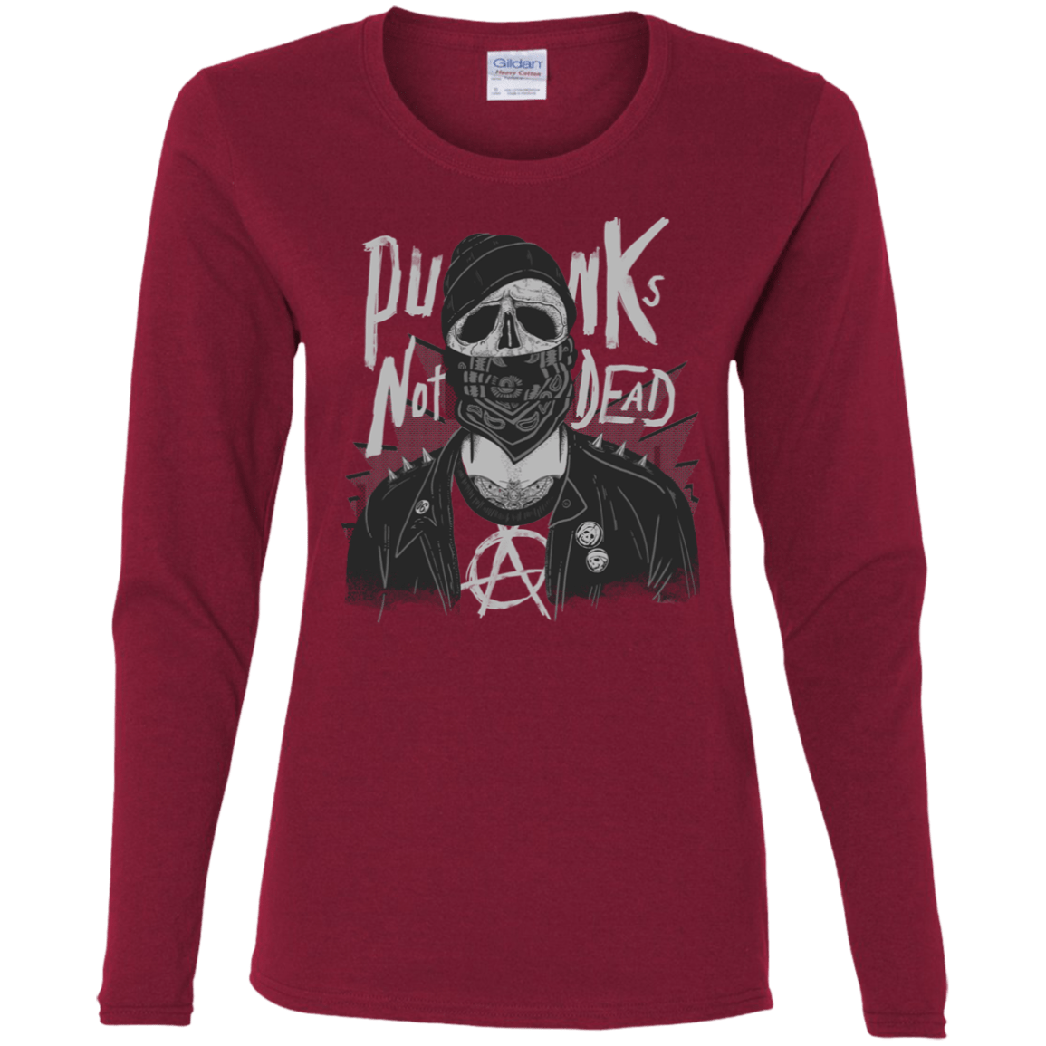 T-Shirts Cardinal / S PUNK SKULL Women's Long Sleeve T-Shirt