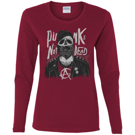 T-Shirts Cardinal / S PUNK SKULL Women's Long Sleeve T-Shirt