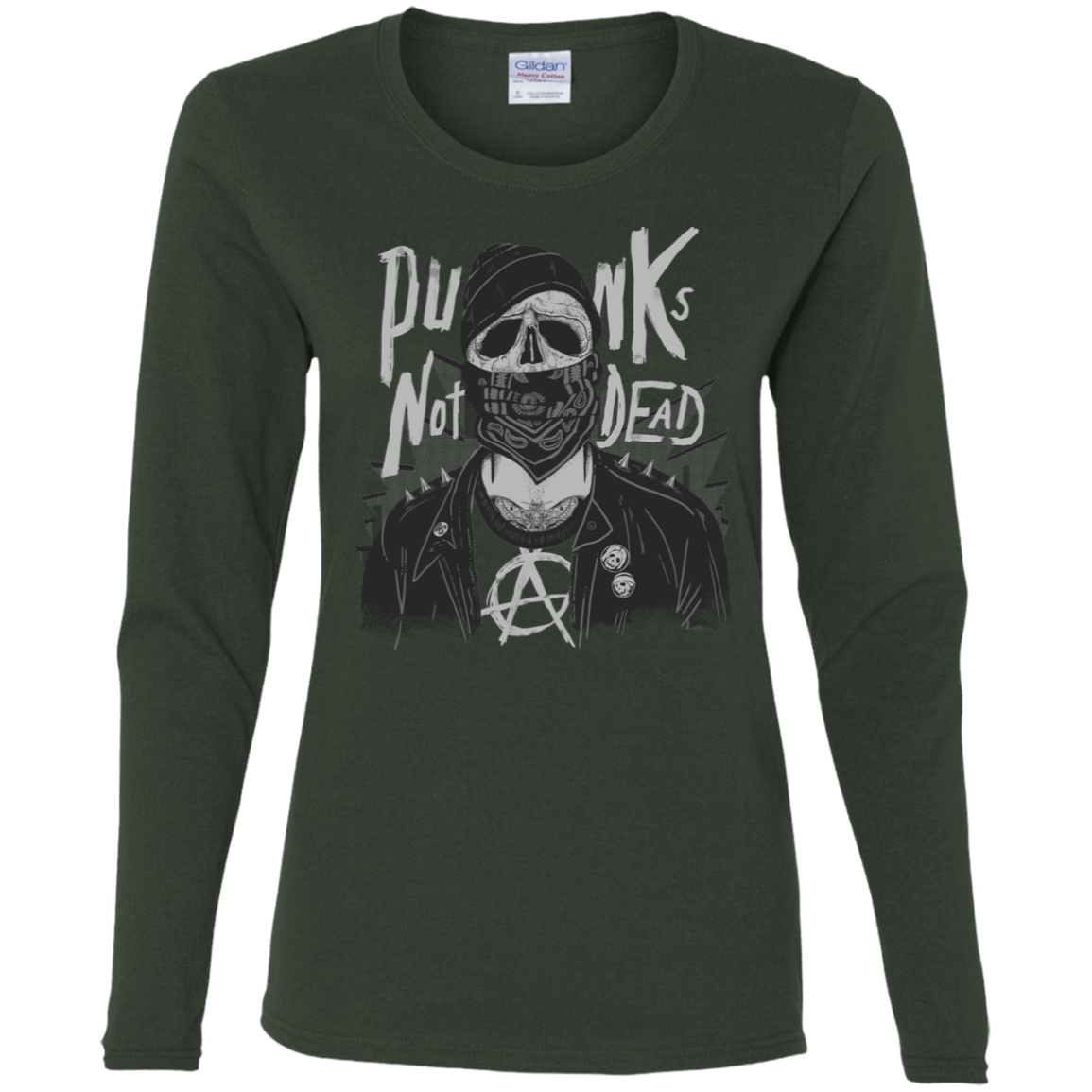 T-Shirts Forest / S PUNK SKULL Women's Long Sleeve T-Shirt