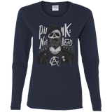 T-Shirts Navy / S PUNK SKULL Women's Long Sleeve T-Shirt