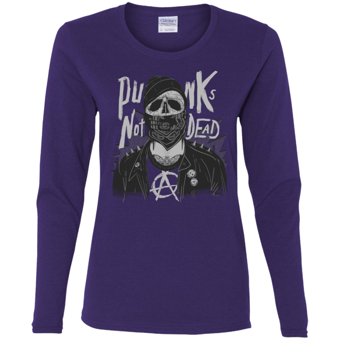 T-Shirts Purple / S PUNK SKULL Women's Long Sleeve T-Shirt