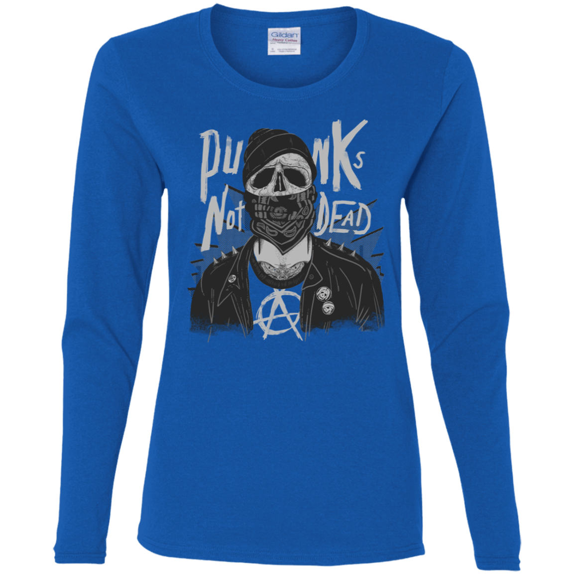 T-Shirts Royal / S PUNK SKULL Women's Long Sleeve T-Shirt