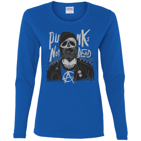 T-Shirts Royal / S PUNK SKULL Women's Long Sleeve T-Shirt