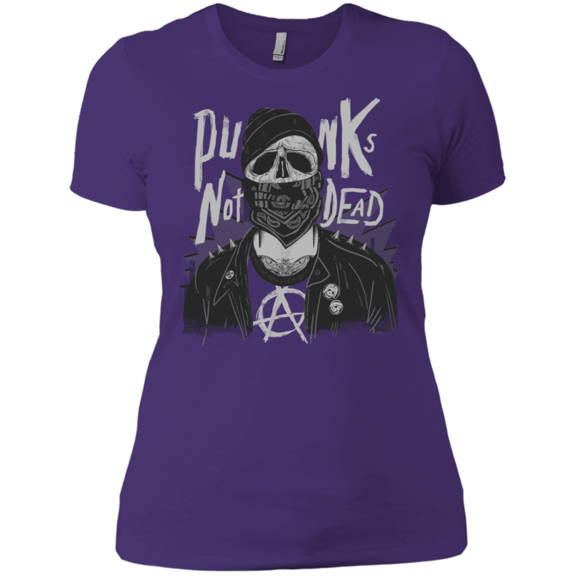 T-Shirts Purple Rush/ / X-Small PUNK SKULL Women's Premium T-Shirt