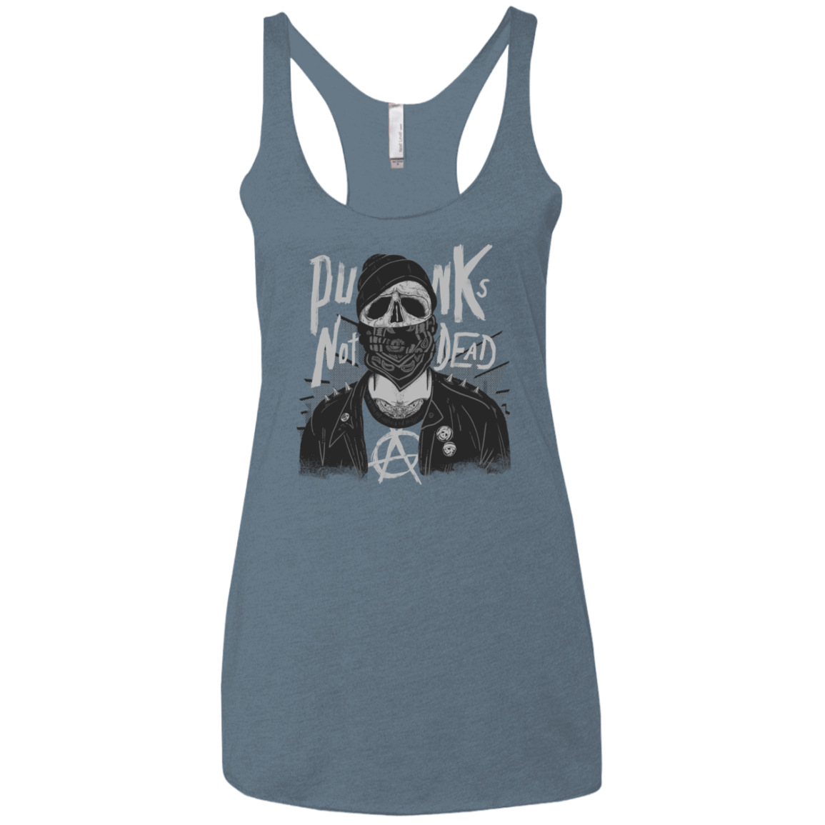 T-Shirts Indigo / X-Small PUNK SKULL Women's Triblend Racerback Tank