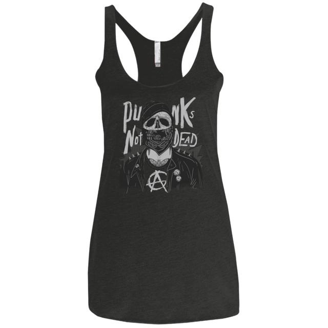 T-Shirts Vintage Black / X-Small PUNK SKULL Women's Triblend Racerback Tank