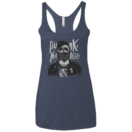 T-Shirts Vintage Navy / X-Small PUNK SKULL Women's Triblend Racerback Tank