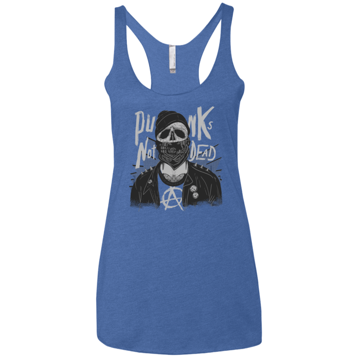 T-Shirts Vintage Royal / X-Small PUNK SKULL Women's Triblend Racerback Tank