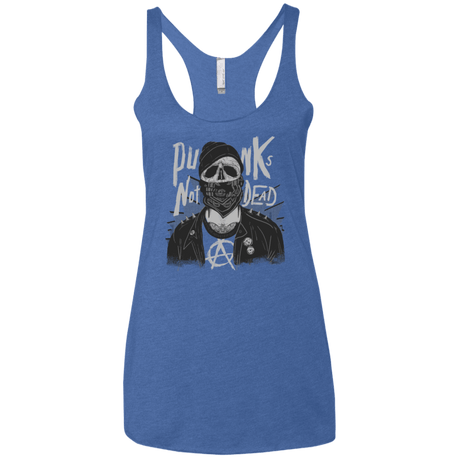 T-Shirts Vintage Royal / X-Small PUNK SKULL Women's Triblend Racerback Tank