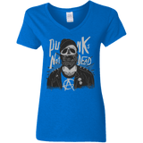 T-Shirts Royal / S PUNK SKULL Women's V-Neck T-Shirt