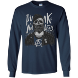 T-Shirts Navy / YS PUNK SKULL Youth Long Sleeve T-Shirt