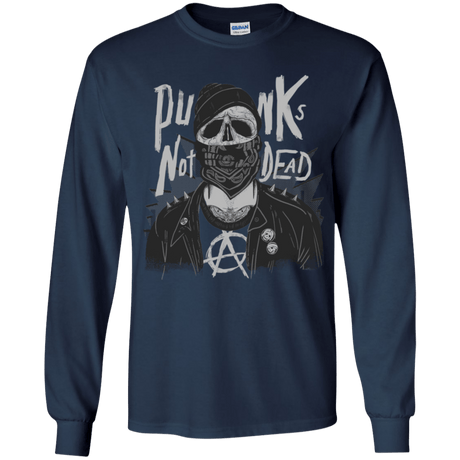 T-Shirts Navy / YS PUNK SKULL Youth Long Sleeve T-Shirt