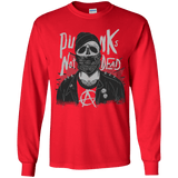T-Shirts Red / YS PUNK SKULL Youth Long Sleeve T-Shirt