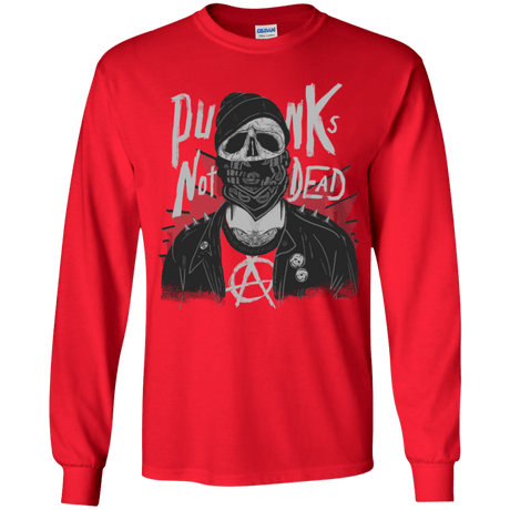 T-Shirts Red / YS PUNK SKULL Youth Long Sleeve T-Shirt