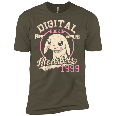 T-Shirts Military Green / X-Small Puppy Howling Men's Premium T-Shirt