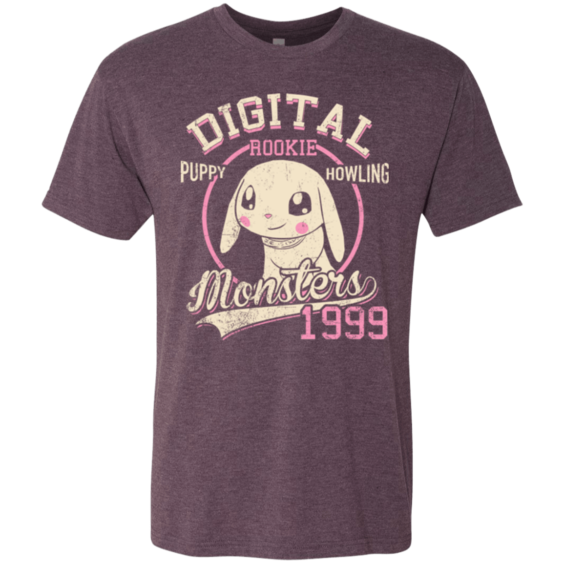 T-Shirts Vintage Purple / Small Puppy Howling Men's Triblend T-Shirt