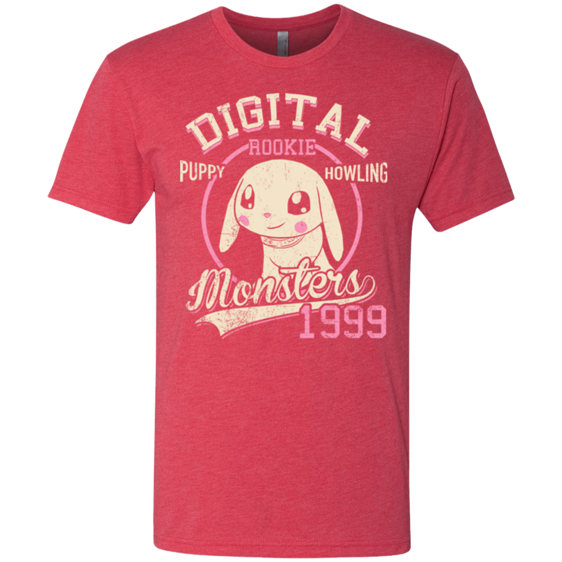 T-Shirts Vintage Red / Small Puppy Howling Men's Triblend T-Shirt