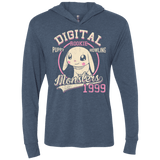 T-Shirts Indigo / X-Small Puppy Howling Triblend Long Sleeve Hoodie Tee