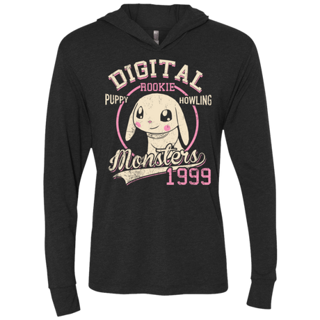 T-Shirts Vintage Black / X-Small Puppy Howling Triblend Long Sleeve Hoodie Tee