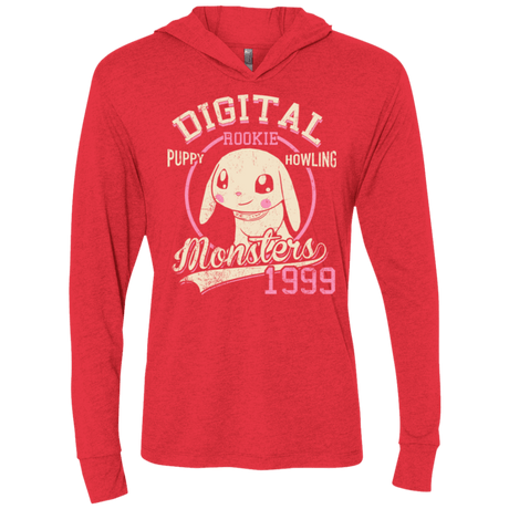 T-Shirts Vintage Red / X-Small Puppy Howling Triblend Long Sleeve Hoodie Tee