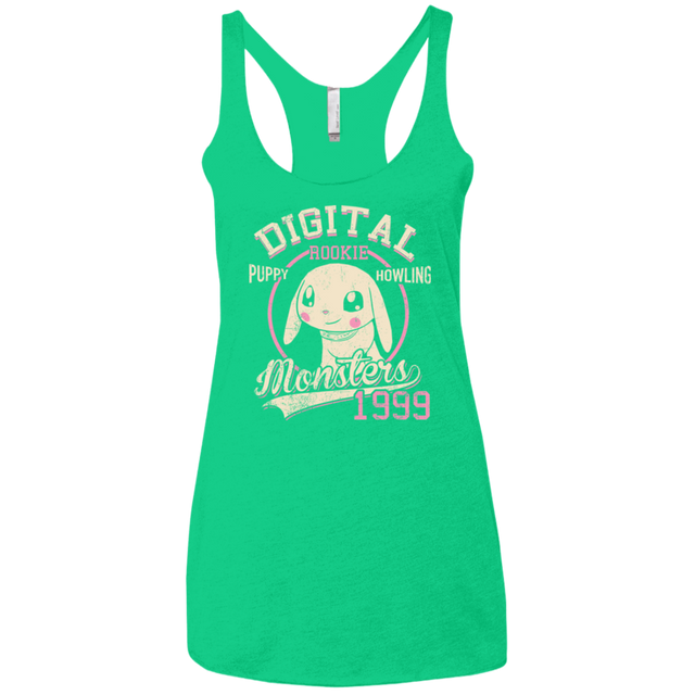T-Shirts Envy / X-Small Puppy Howling Women's Triblend Racerback Tank